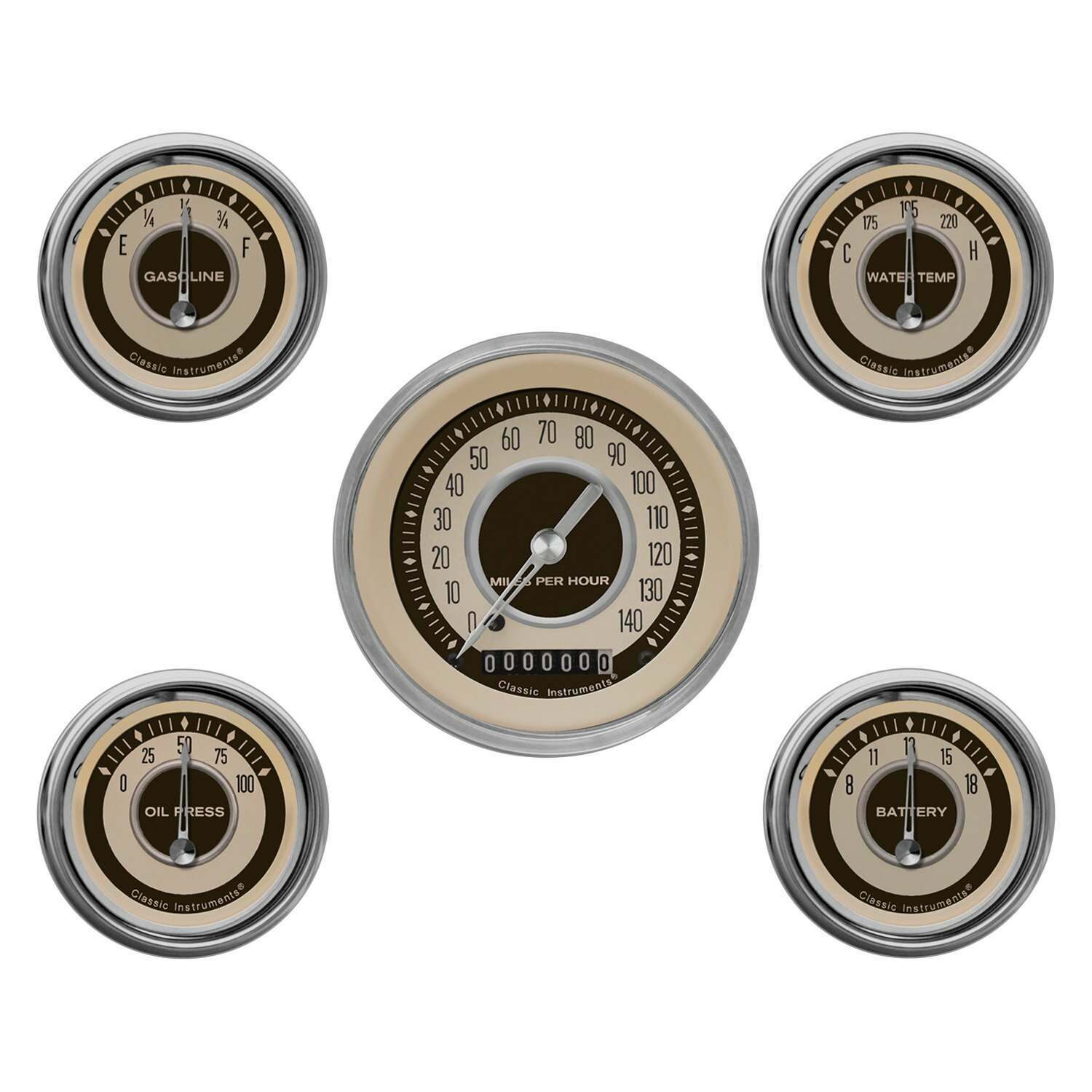Classic Instruments The Nostalgia VT Series 5 Gauge Package - NT00SHC