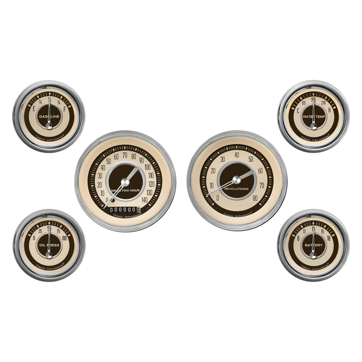 Classic Instruments The Nostalgia VT Series 6 Gauge Package - NT01SHC