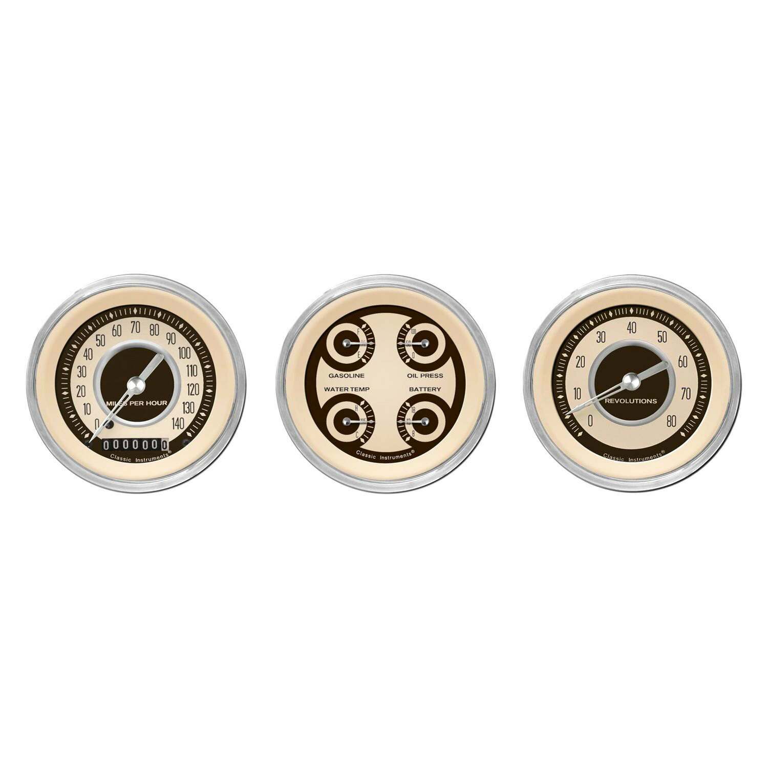 Classic Instruments The Nostalgia VT Series 3 Gauge Package - NT03SHC