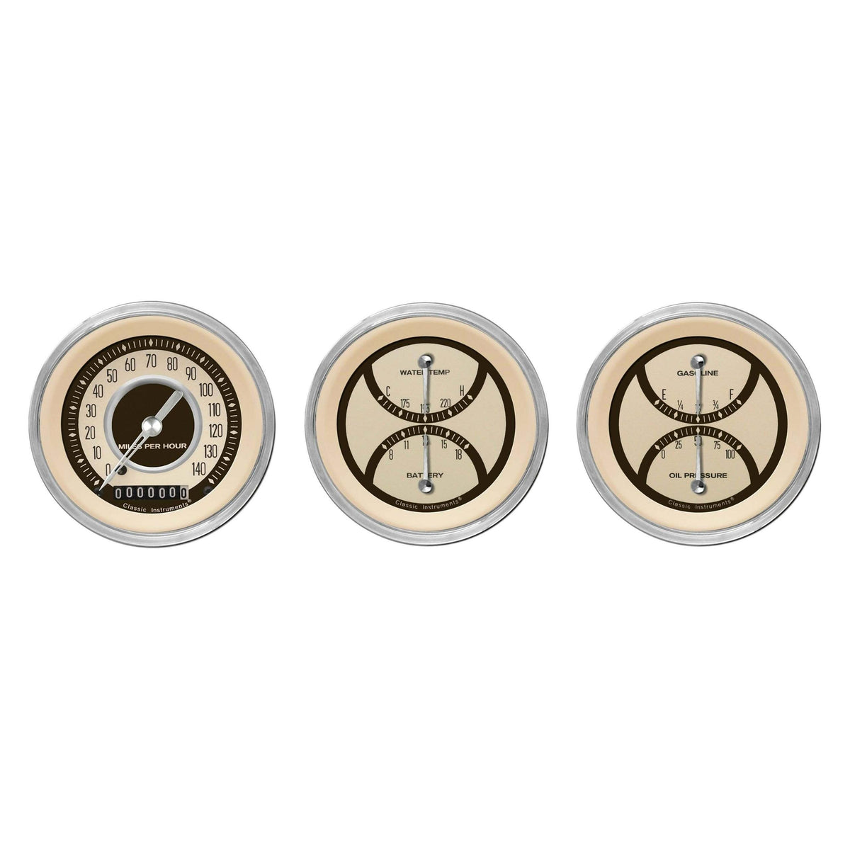 Classic Instruments The Nostalgia VT Series 3 Gauge Package - NT04SHC