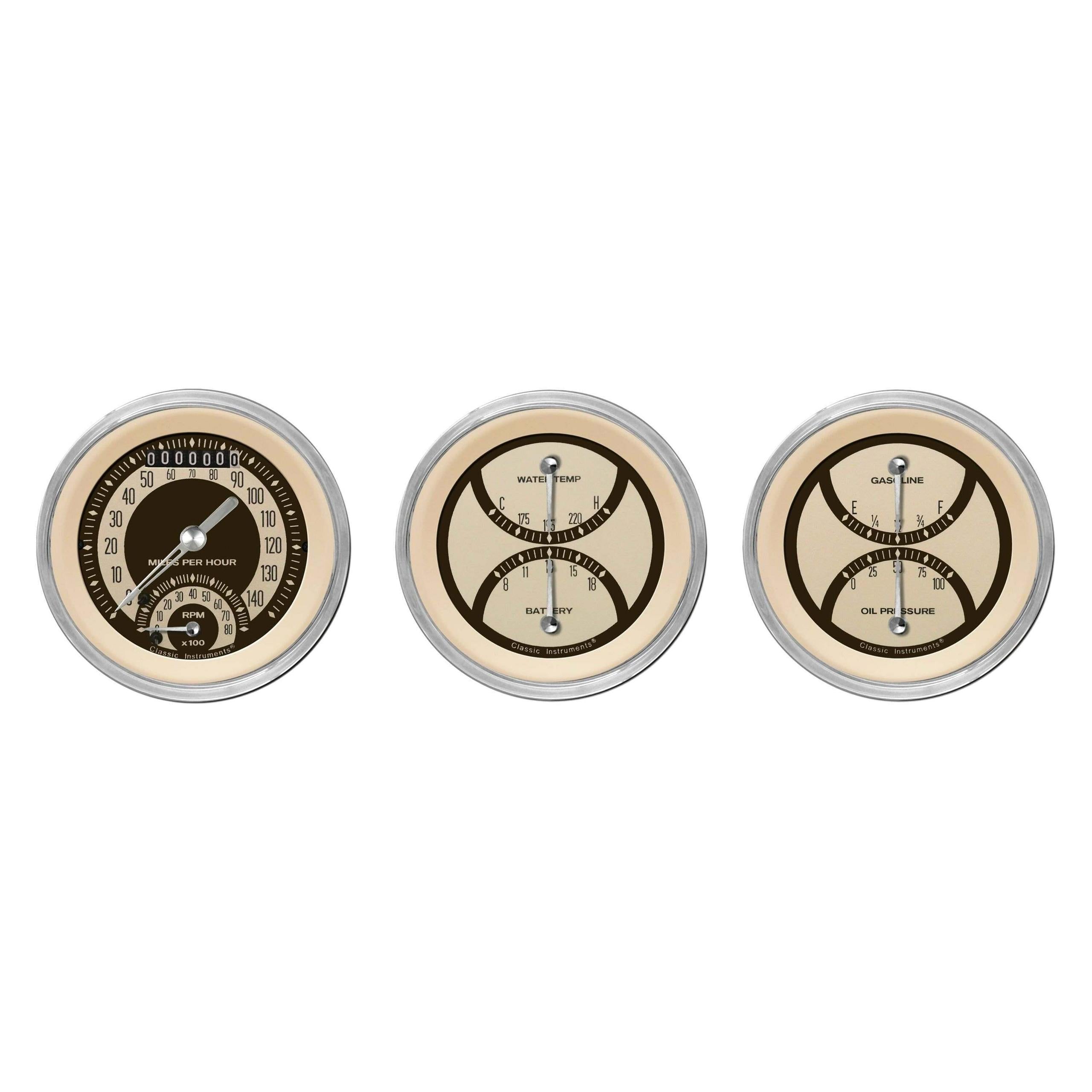 Classic Instruments The Nostalgia VT Series 3 Gauge Package - NT34SHC