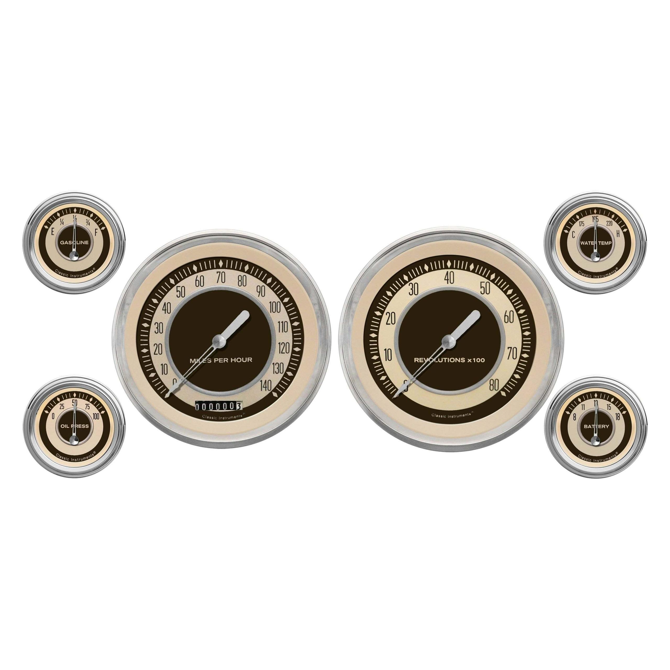 Classic Instruments The Nostalgia VT Series 6 Gauge Package - NT51SLC