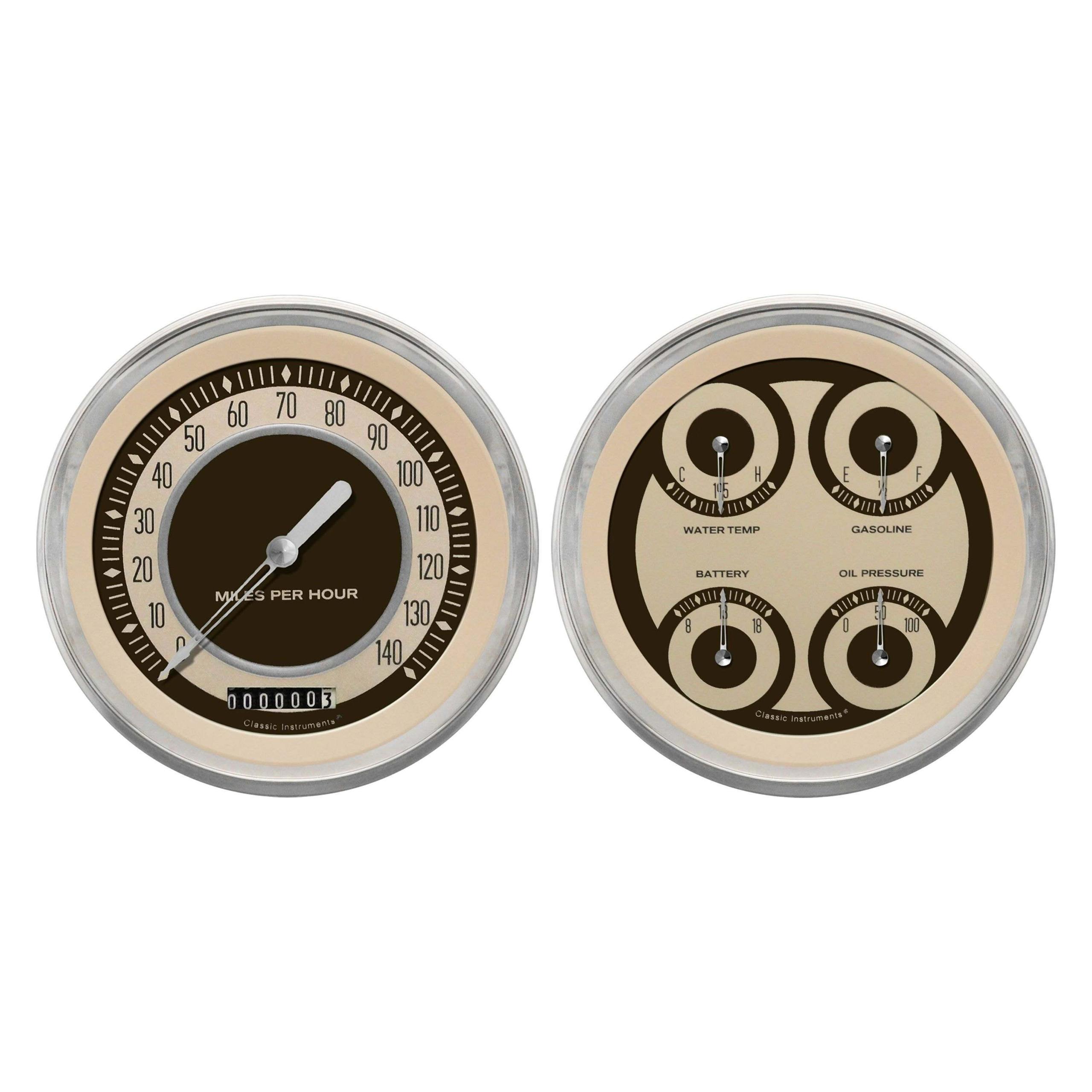 Classic Instruments The Nostalgia VT Series 2 Gauge Package - NT52SLC