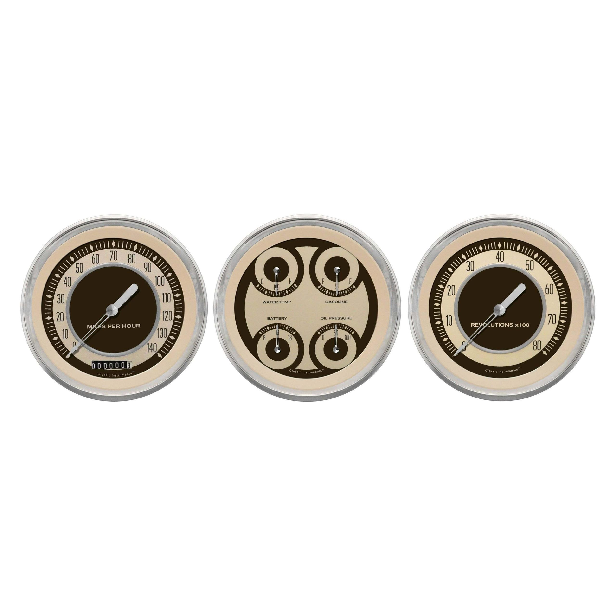 Classic Instruments The Nostalgia VT Series 3 Gauge Package - NT53SLC