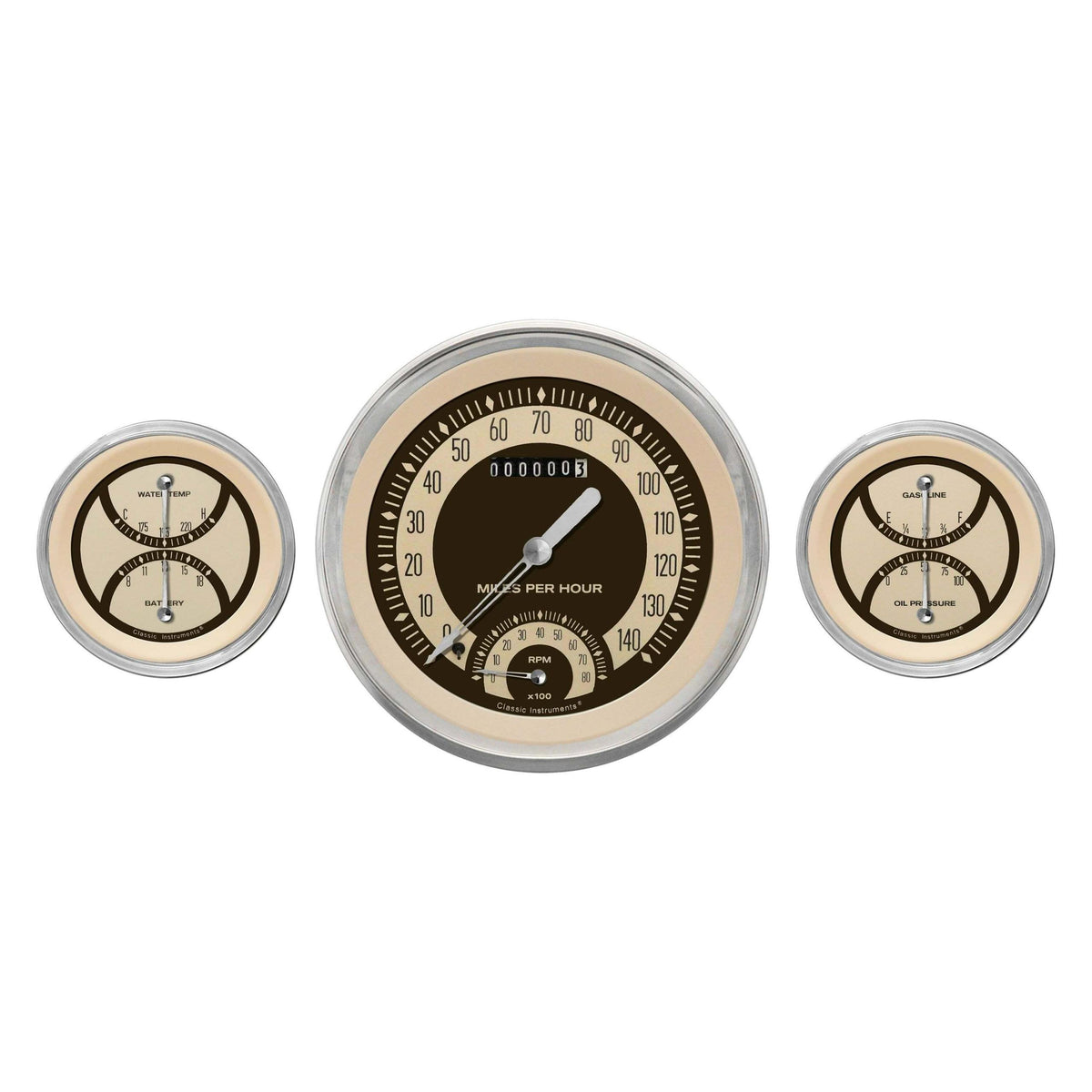 Classic Instruments The Nostalgia VT Series 3 Gauge Package - NT61SLC