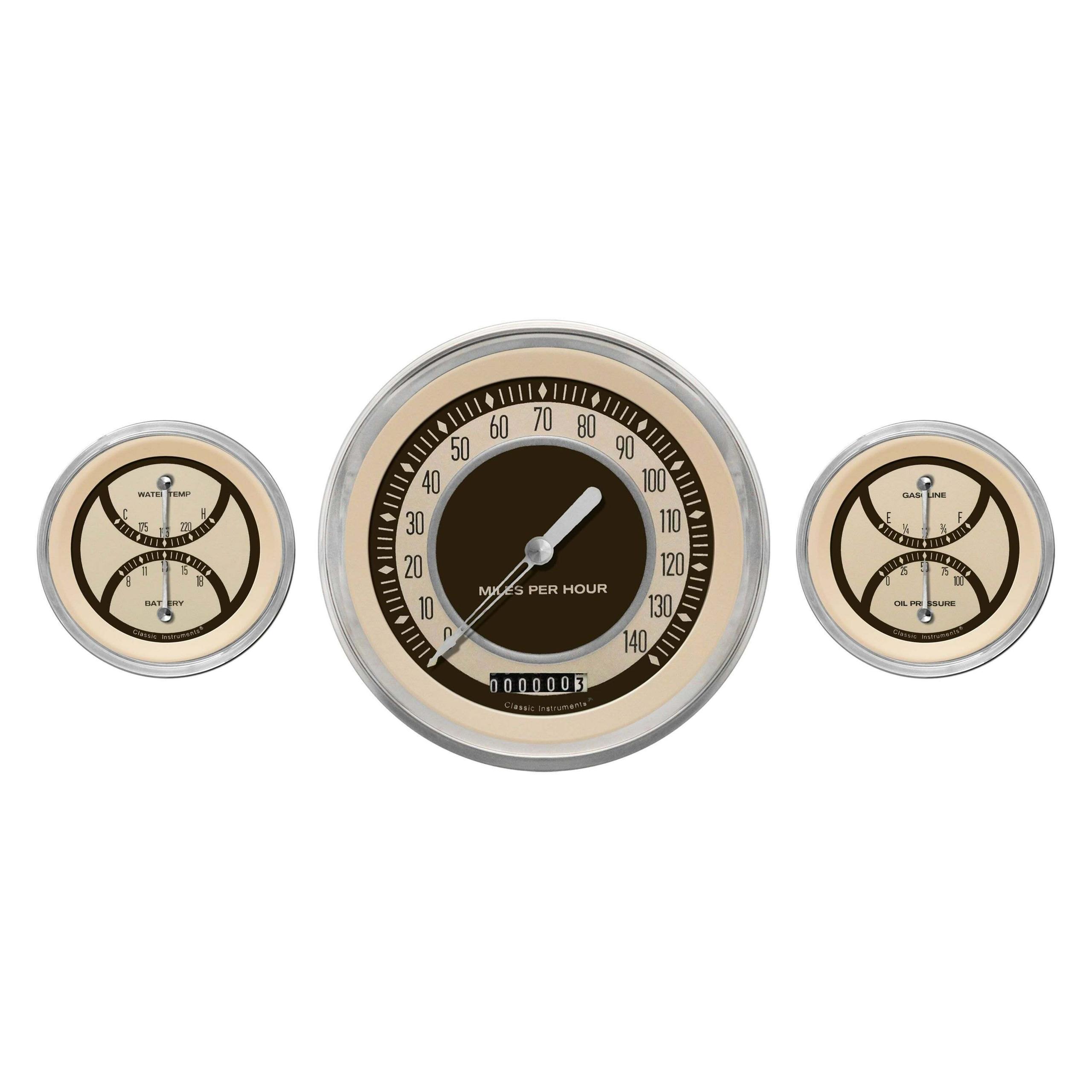 Classic Instruments The Nostalgia VT Series 3 Gauge Package - NT64SLC