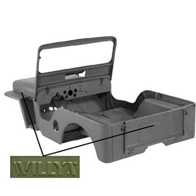 Omix Body Tub W/Willys Script (1949-1953 Willys CJ-3) - DMC-673859-3A