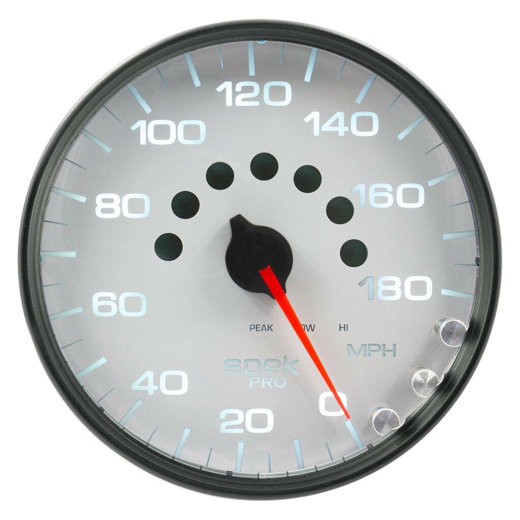 Auto Meter 5" SPEEDOMETER, 0-180 MPH, SPEK-PRO, WHITE/BLACK - P23012