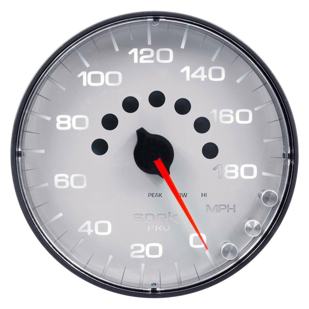 Auto Meter 5" SPEEDOMETER, 0-180 MPH, SPEK-PRO, WHITE/BLACK - P230128