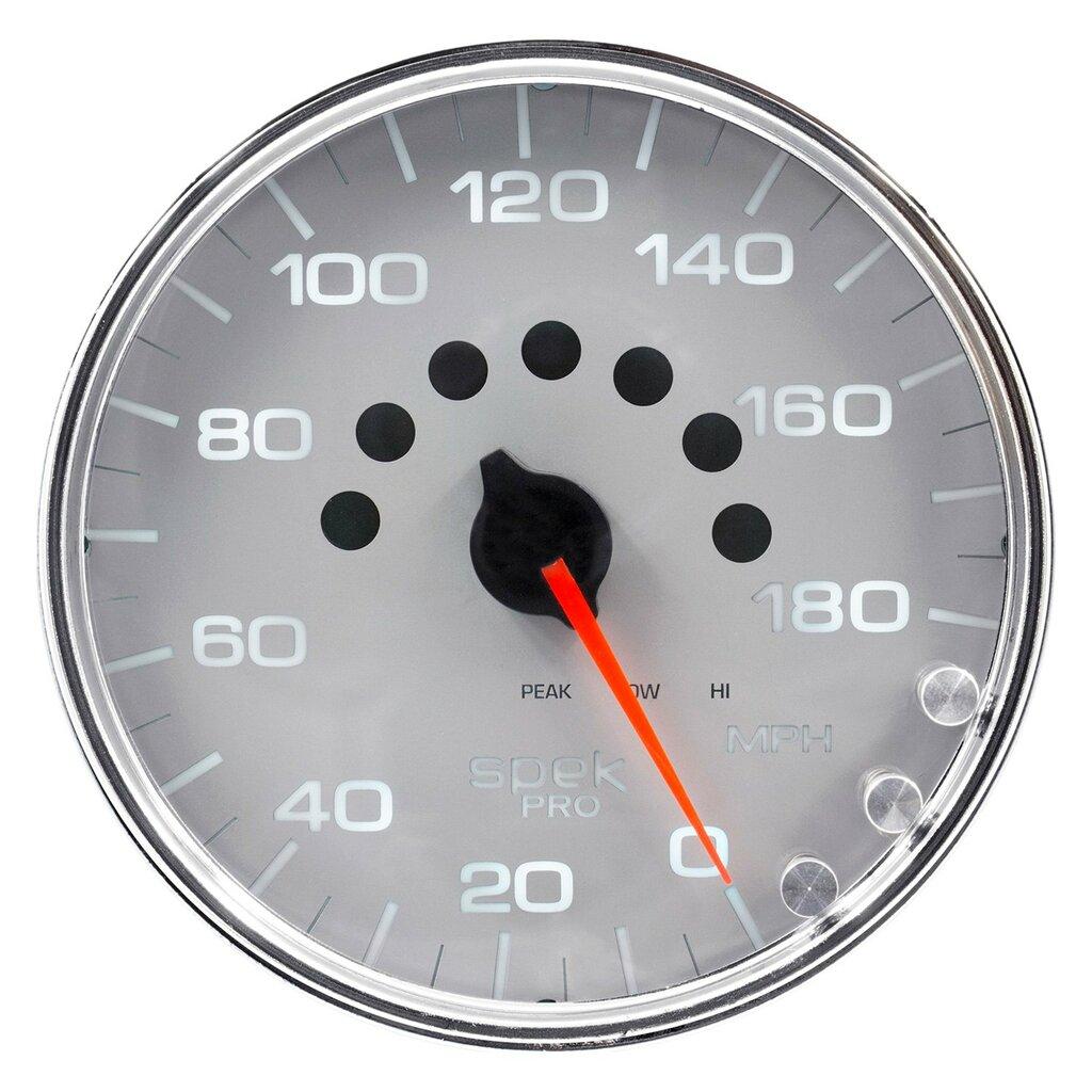Auto Meter 5" SPEEDOMETER, 0-180 MPH, SPEK-PRO, SILVER/CHROME - P23021