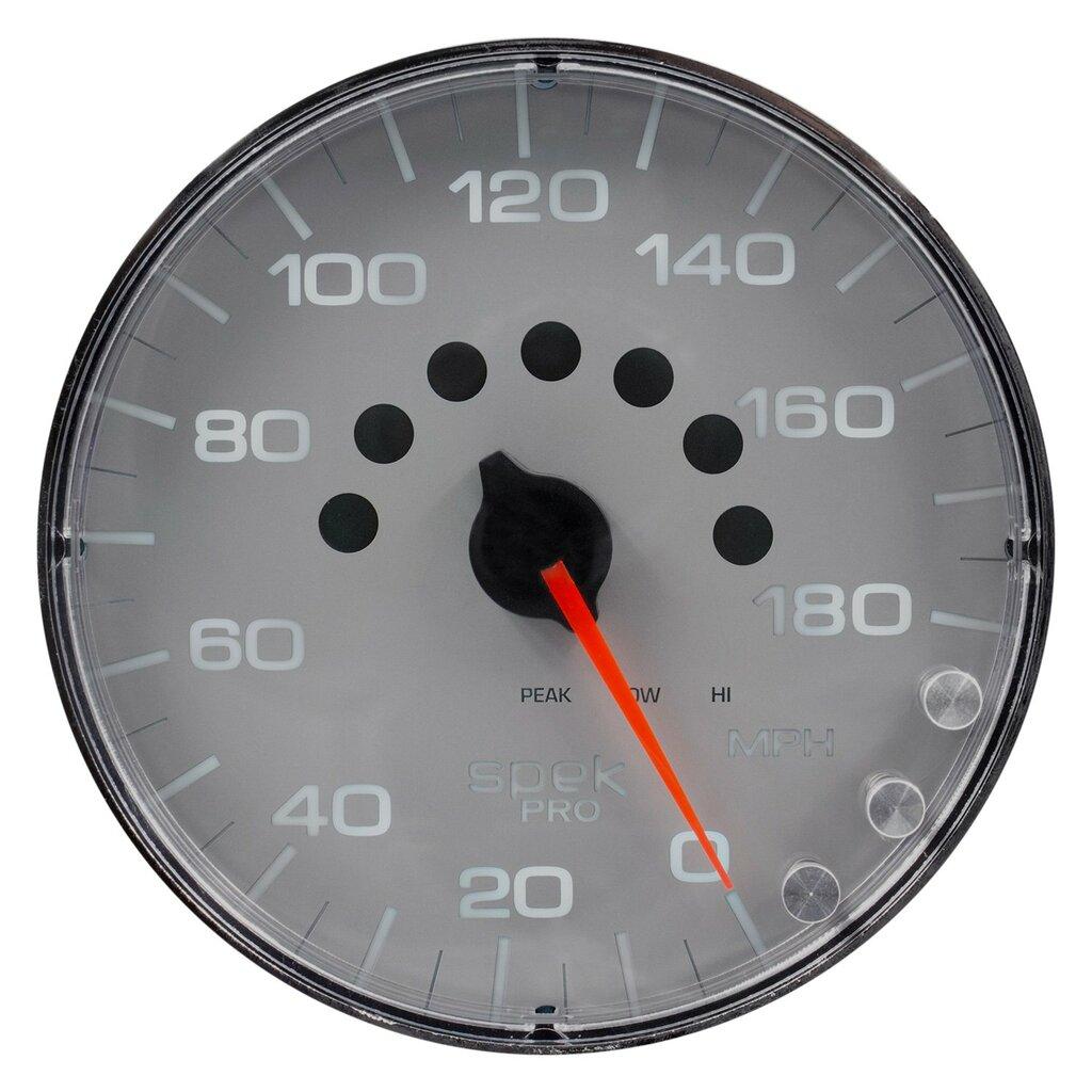 Auto Meter 5" SPEEDOMETER, 0-180 MPH, SPEK-PRO, SILVER/CHROME - P230218