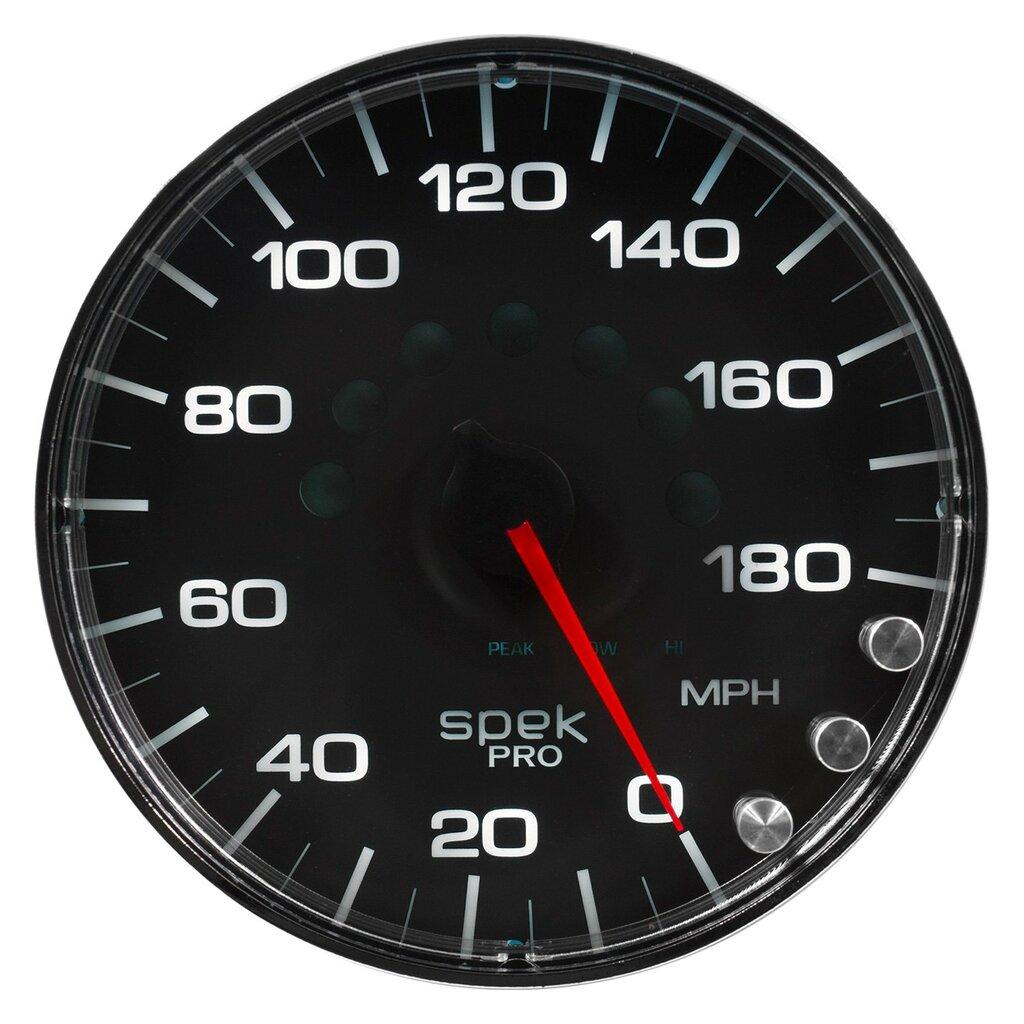 Auto Meter 5" SPEEDOMETER, 0-180 MPH, SPEK-PRO, BLACK/CHROME - P230318