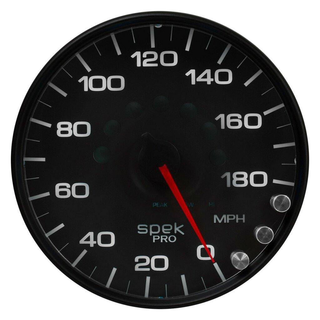 Auto Meter 5" SPEEDOMETER, 0-180 MPH, SPEK-PRO, BLACK/BLACK - P23032
