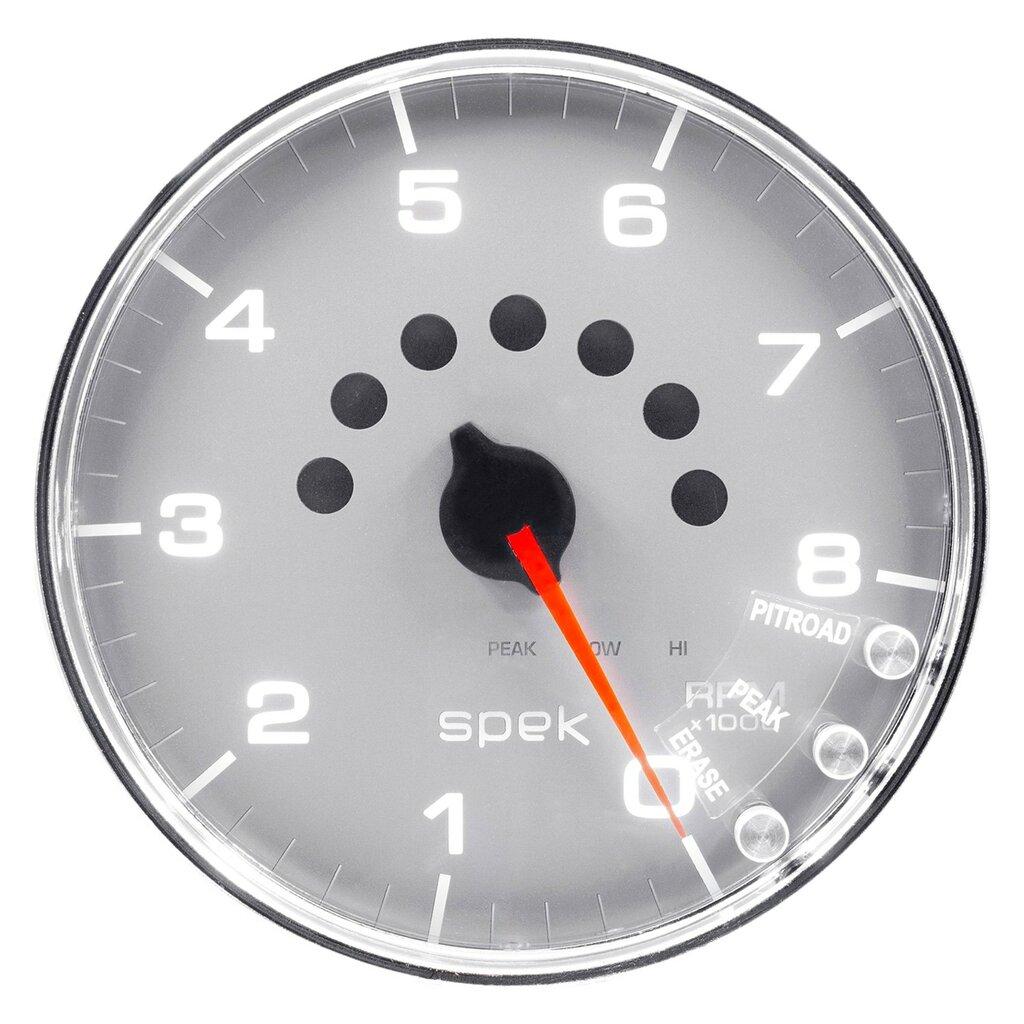 Auto Meter 5" IN-DASH TACHOMETER, 0-8,000 RPM, SPEK-PRO, SILVER/CHROME - P23821
