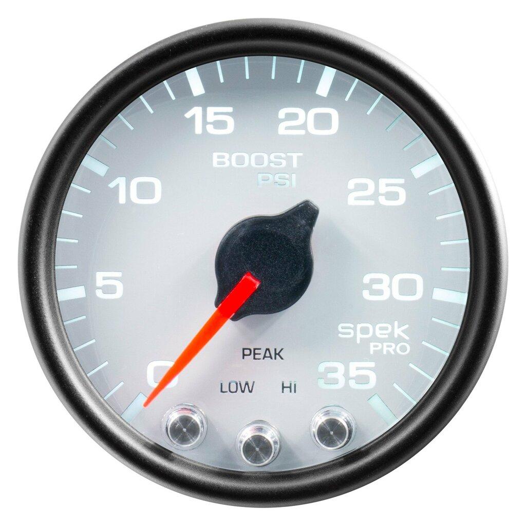 Auto Meter 2-1/16" BOOST, 0-35 PSI, SPEK-PRO, WHITE/BLACK - P30312