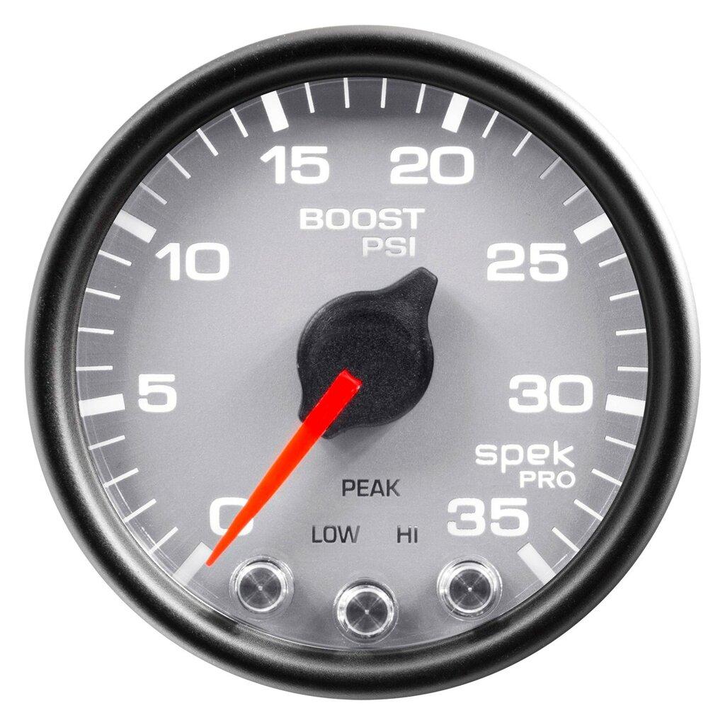 Auto Meter 2-1/16" BOOST, 0-35 PSI, SPEK-PRO, SILVER/BLACK - P30322