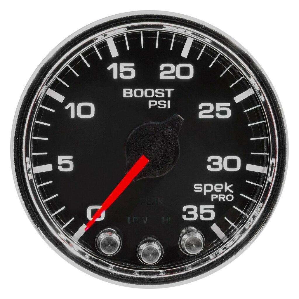 Auto Meter 2-1/16" BOOST, 0-35 PSI, SPEK-PRO, BLACK/CHROME - P30331
