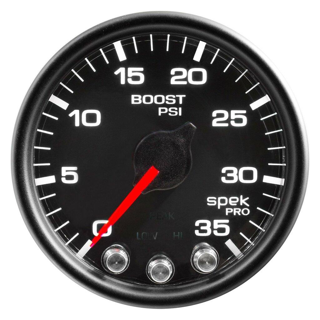 Auto Meter 2-1/16" BOOST, 0-35 PSI, SPEK-PRO, BLACK/BLACK - P30332