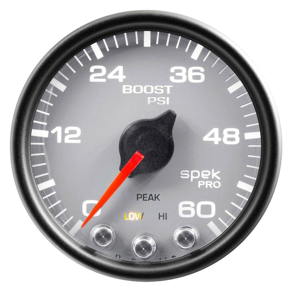 Auto Meter 2-1/16" BOOST, 0-60 PSI, SPEK-PRO, SILVER/BLACK - P30422