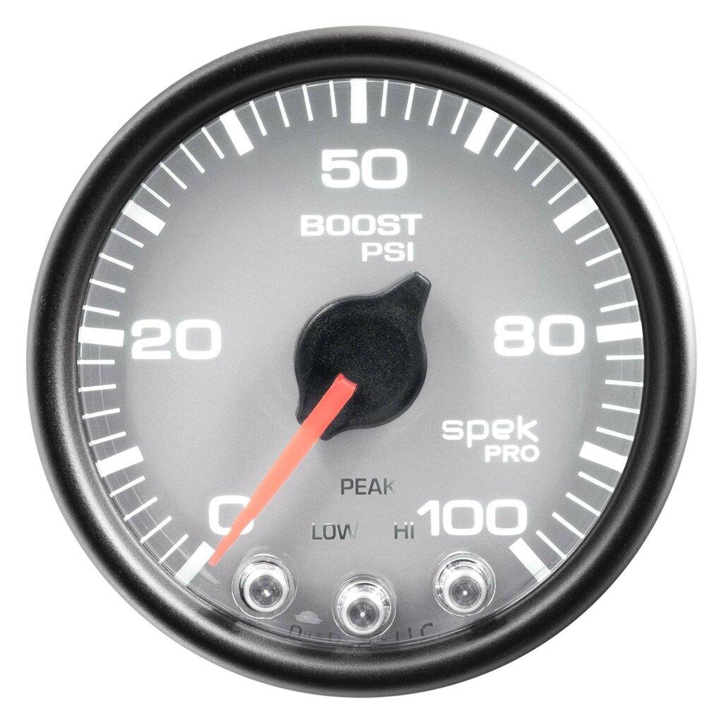 Auto Meter 2-1/16" BOOST, 0-100 PSI, SPEK-PRO, SILVER/BLACK - P30522