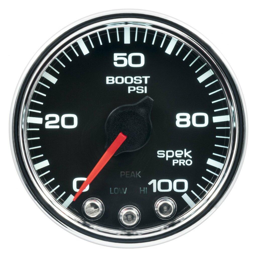 Auto Meter 2-1/16" BOOST, 0-100 PSI, SPEK-PRO, BLACK/CHROME - P30531