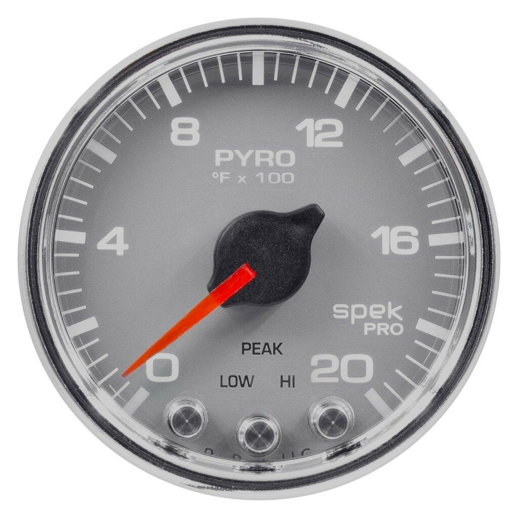 Auto Meter 2-1/16" PYROMETER, 0-2000 °F, SPEK-PRO, SILVER/CHROME - P31021