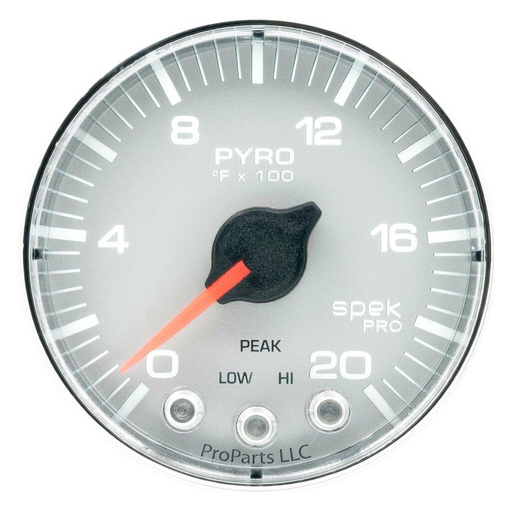 Auto Meter 2-1/16" PYROMETER, 0-2000 °F, SPEK-PRO, SILVER/CHROME - P310218