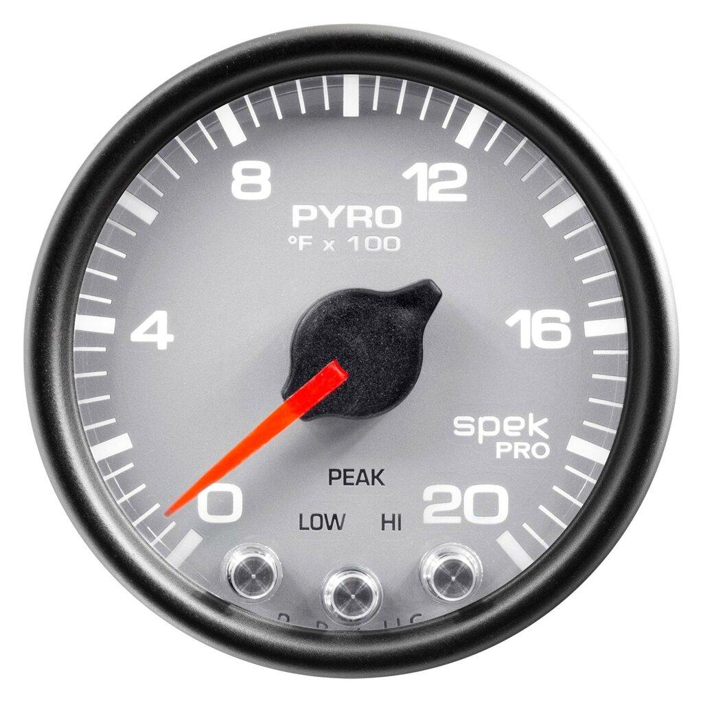 Auto Meter 2-1/16" PYROMETER, 0-2000 °F, SPEK-PRO, SILVER/BLACK - P31022