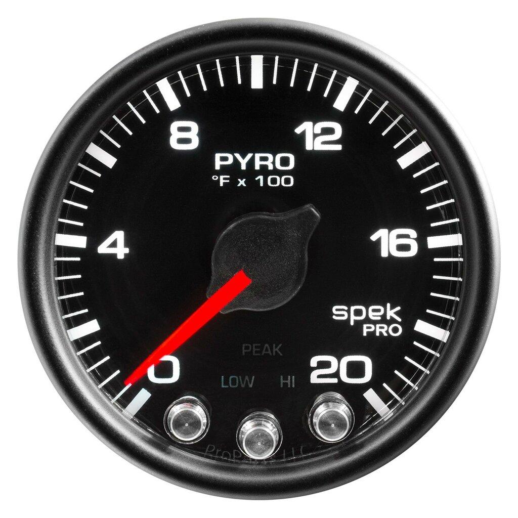 Auto Meter 2-1/16" PYROMETER, 0-2000 °F, SPEK-PRO, BLACK/BLACK - P31032
