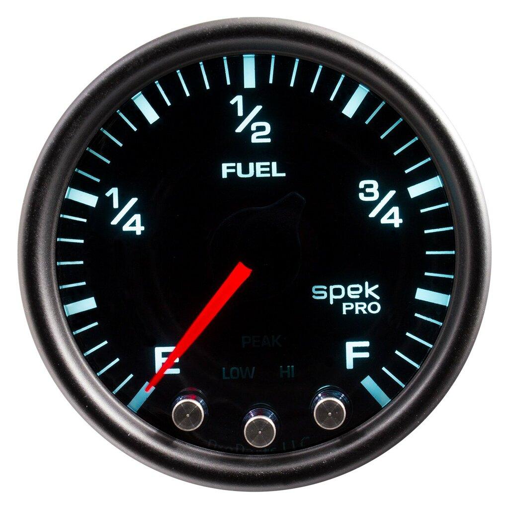 Auto Meter 2-1/16" FUEL LEVEL, PROGRAMMABLE 0-300 Ω, SPEK-PRO, BLACK/BLACK - P31252