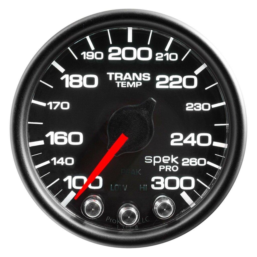 Auto Meter 2-1/16" TRANSMISSION TEMPERATURE, 100-300 °F, SPEK-PRO, BLACK/BLACK - P34232