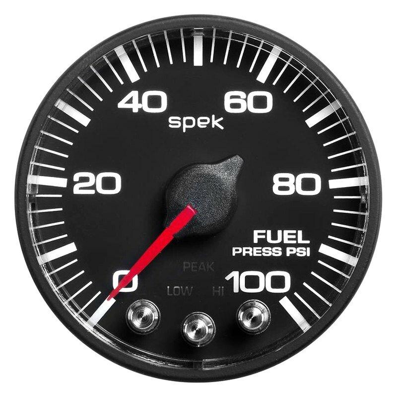 Auto Meter 2-1/16" FUEL PRESSURE, 0-100 PSI, SPEK-PRO, BLACK/BLACK, ECU - P514328