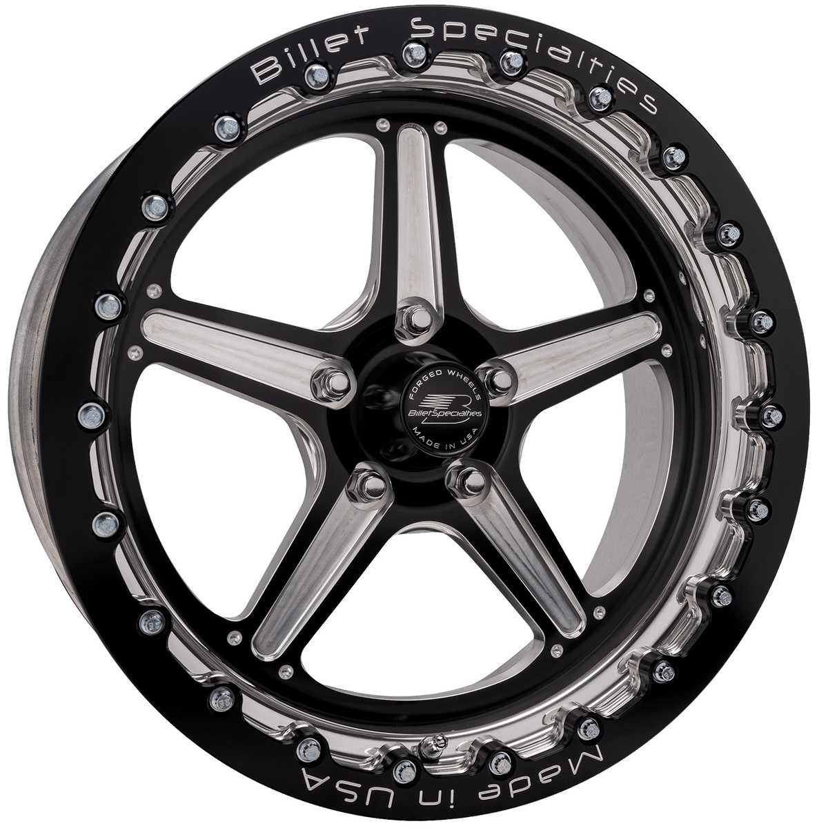 Billet Specialties Street Lite Wheel Single Bead Lock - Black 17x8 - BRSB23780