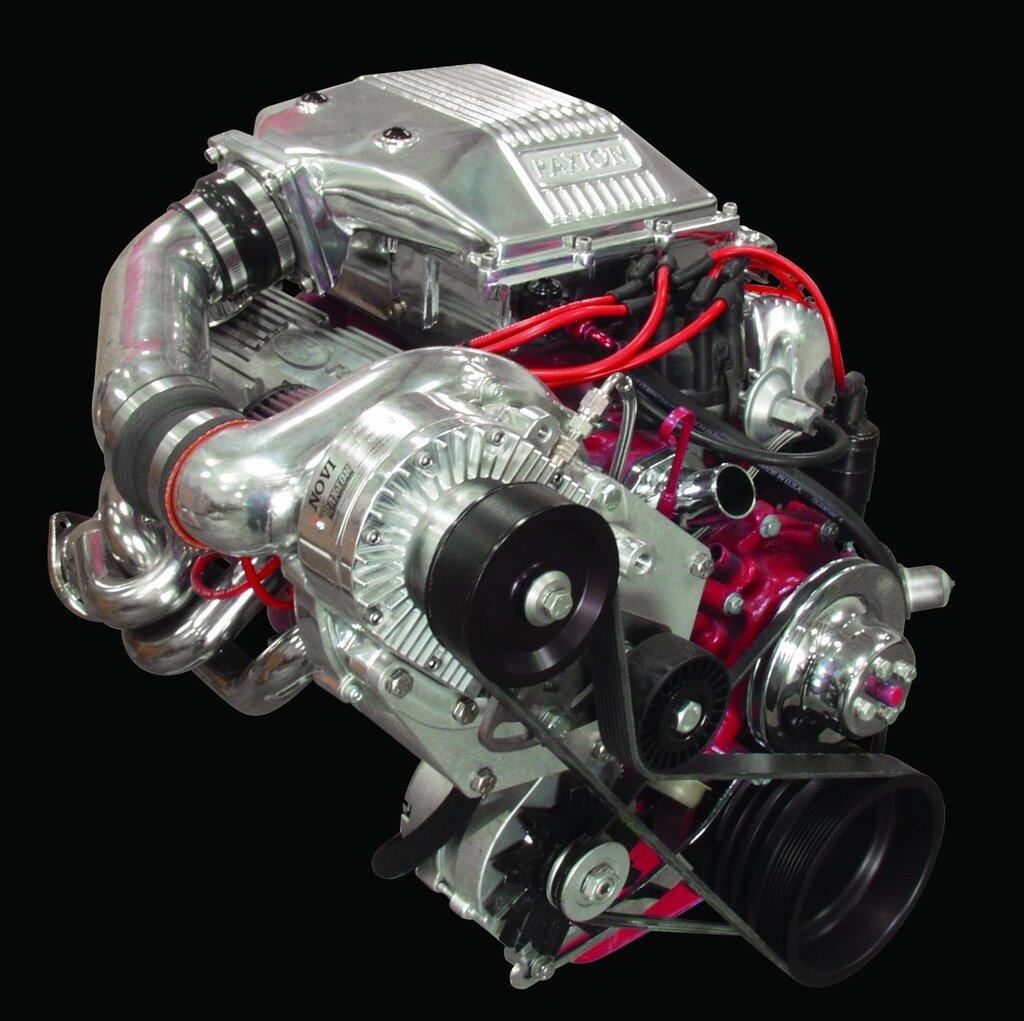 Paxton 1001844-P 1969 351 Carbureted Mustang Driver's Side Mount w/ NOVI 1200, Polished Finish
