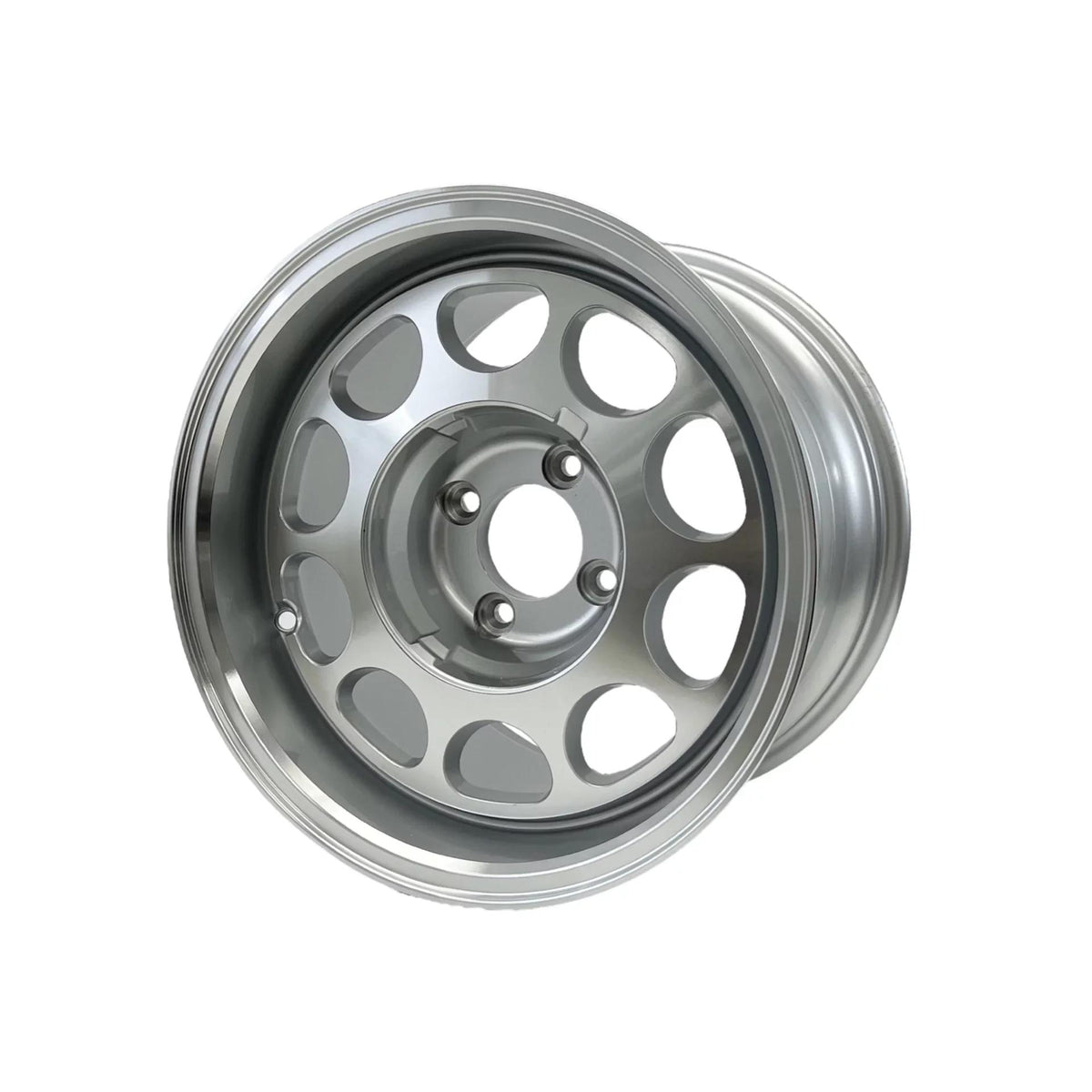 VMS Racing Wheels Phone Dial 15X10 4X108 20 ET 73.1 CB Silver Machined Finish - VWPD006