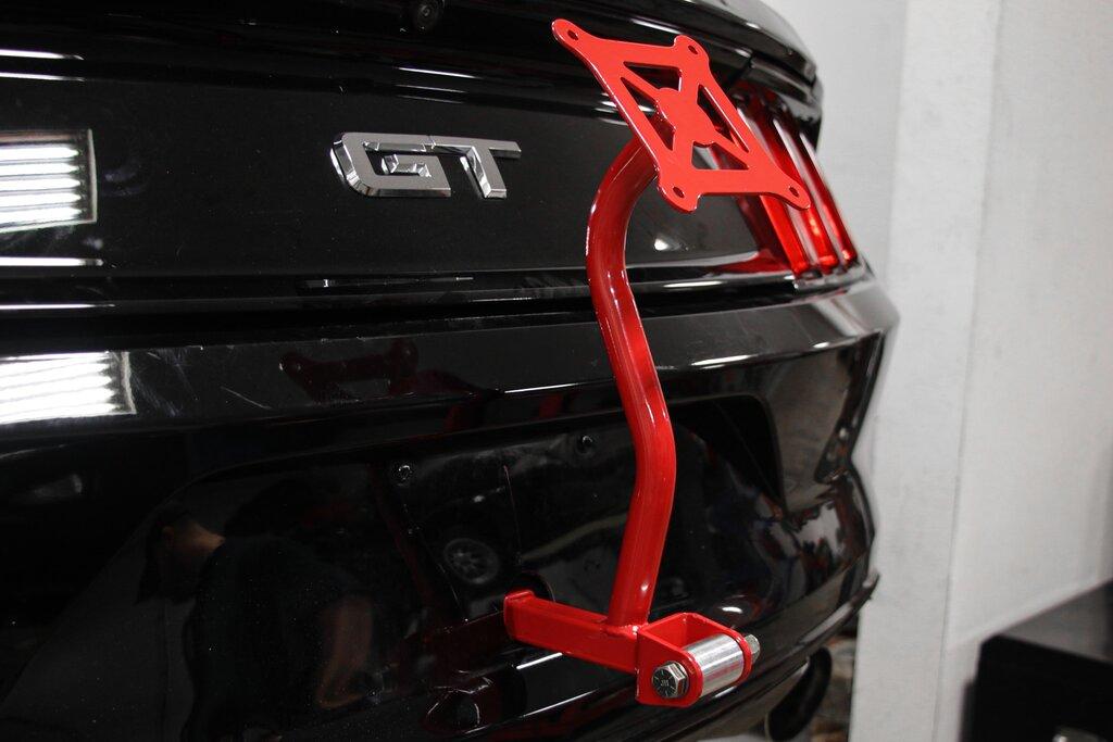 BMR Suspension PM760 Bolt-on Parachute Mount - Red Powdercoat (2015-2026 Mustang S550 & S650)