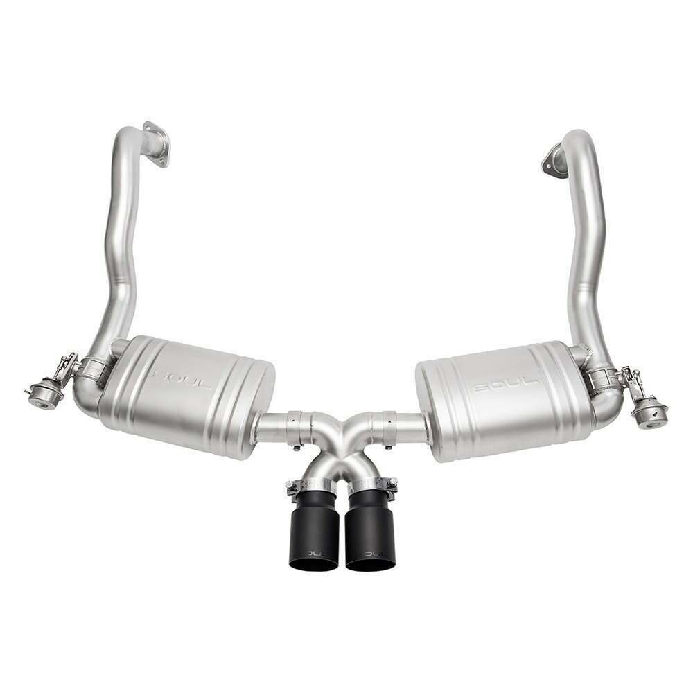 Soul Performance SOUL 13-16 Porsche 981 Cayman / Boxster Valved Exhaust - Black Chrome Tips - POR.981.VES.BC