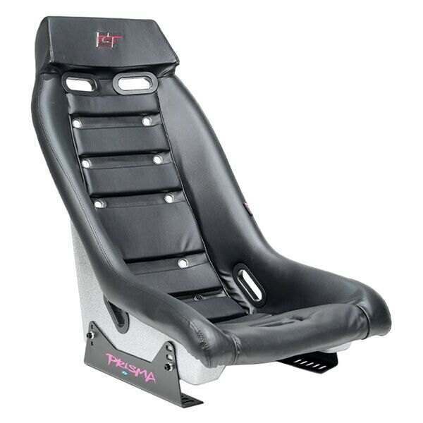 NRG GTS Retro Bucket Seat features Black PVC Leather, Black stitching, Colorful multi ombre color Fiberglass back with glitter - PRI-100BK-H