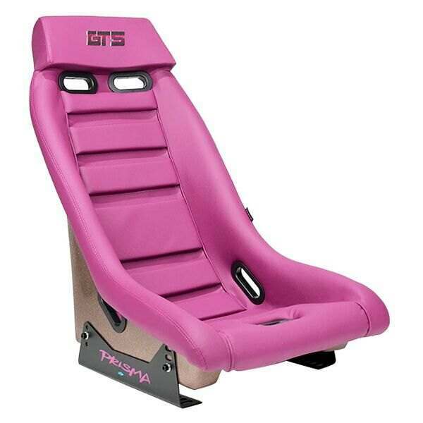 NRG GTS Retro Bucket Seat features WINE PVC Leather, Wine stitching, Rose Gold Fiberglass back with glitter - PRI-150WINE