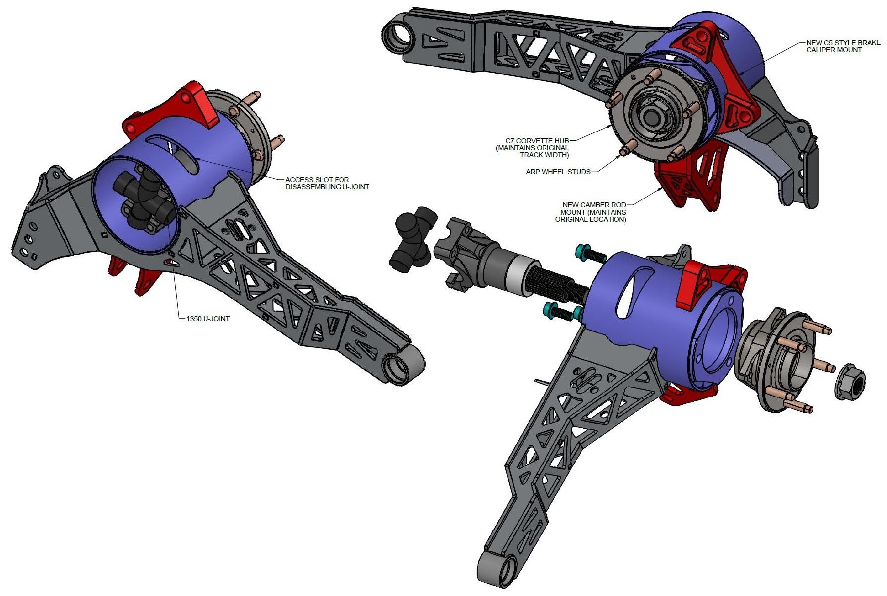 Ridetech Rear Trailing Arms Only For C7 Hubs, 1963-1979 Corvette. - 11537251