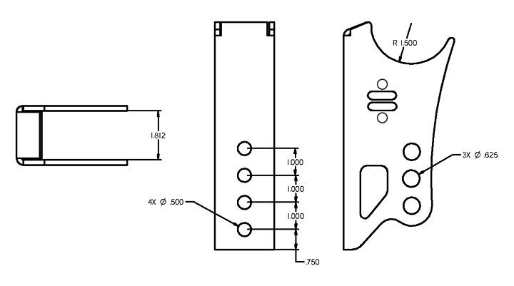 Ridetech Weld-On Axle Bracket For Ridetech Bolt-On 4-Link. - 70010122