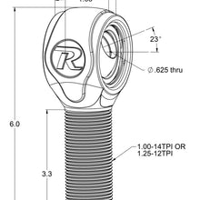 Ridetech R-Joint Xl 1"-14 Lh.  Includes Spacers To Create 9/16" I.D. And 2-5/8" Width.  - 90002899