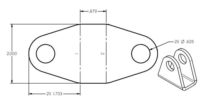 Ridetech 4-Link Rod End Bracket, .875" Wide. - 90000076