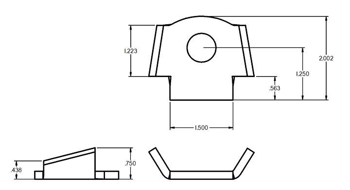 Ridetech Shock Tab With 5/8" Hole. - 90000087