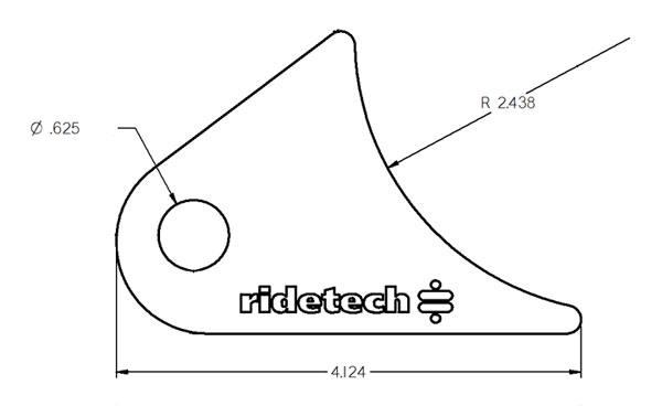 Ridetech Large Rear Tab For Tri Link, Uncoated. For Mounting Upper Bar To Axle. - 90000144