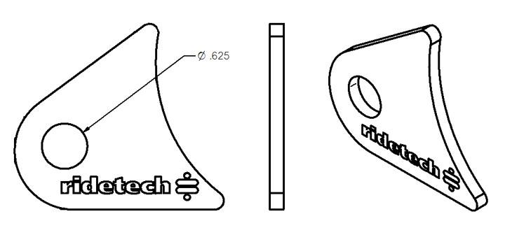 Ridetech Small Rear Tab For Tri Link, Uncoated. For Mounting Upper Bar To Axle. - 90000155
