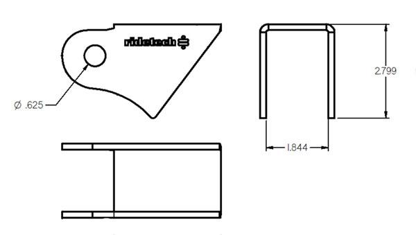 Ridetech Tri Link Frame Rod End Bracket, Uncoated. - 90000161