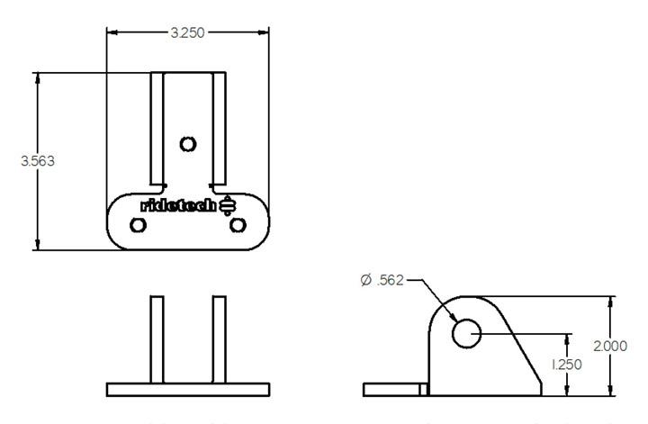 Ridetech Shockwave Bracket For C-4 Vette Arm, Powder Coated Black - 90000287