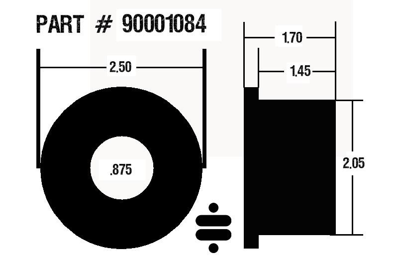 Ridetech Large Black Polyurethane Bushing Half - 2" O.D. X 1.7" Long. - 90001084
