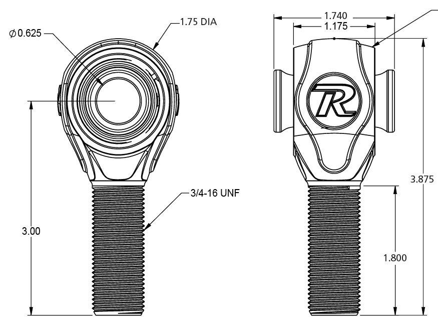 Ridetech R-Joint 8 Pack. Includes 4 RH And 4 LH Threaded R-Joints. - 11009519